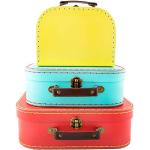 Sass & Belle, set di 3 scatole portaoggetti a forma di valigia, in vari disegni e colori Rose