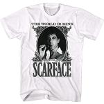 Scarface The World Is Mine Crime Movie al Pacino As Tony Montana Adult T-Shirt White S