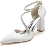 Sandali gioiello larghezza A scontati eleganti bianchi numero 40 con strass per matrimonio per Donna 