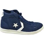 Sneakers alte larghezza E classiche blu in pelle di camoscio per Donna Converse Pro Leather MID 
