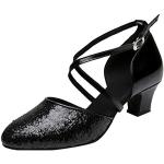 Sandali gioiello larghezza E eleganti neri numero 40 con strass con tacco sopra i 9 cm per Donna 