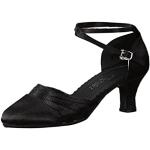 Sandali gioiello larghezza E neri numero 39 taglie comode di pelle con strass con tacco da 7cm a 9 cm antiscivolo per cerimonia per Donna 