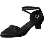 Sandali gioiello larghezza E neri numero 41 taglie comode di pelle con strass con tacco da 7cm a 9 cm antiscivolo per cerimonia per Donna 