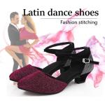Scarpe larghezza A nere numero 37 in similpelle con paillettes da balli latino americani per Donna 