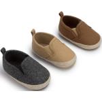 Sneakers basse larghezza E grigie di cotone tinta unita con allacciatura elasticizzata per neonato 
