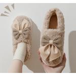 Pantofole imbottite larghezza E di pile con allacciatura elasticizzata antiscivolo per l'inverno per Donna 