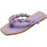 Sandali gioiello eleganti lilla numero 39 di gomma con glitter antiscivolo per Donna Generic 