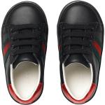 Sneakers basse larghezza E nere numero 20 di pelle con stringhe per Donna Gucci Kids 