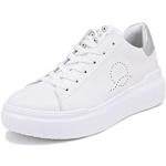 Sneakers larghezza E casual bianche numero 38 di gomma con tacco da 5 cm a 7 cm platform per Donna Queen Helena 