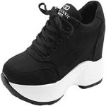Sneakers larghezza E casual nere numero 38,5 traspiranti platform per Donna 