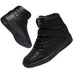Sneakers alte larghezza E casual nere numero 35 di pelle tinta unita traspiranti per Donna 