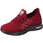 Sneakers larghezza E vintage rosse numero 41 con stringhe traspiranti per l'estate platform per Donna 