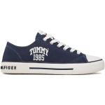 Sneakers basse scontate blu scuro numero 35 di tela per Donna Tommy Hilfiger 