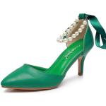 Sandali gioiello larghezza A eleganti verdi numero 35,5 con tacco da 7cm a 9 cm per matrimonio per Donna Generic 