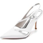 Sandali larghezza A eleganti bianchi numero 36 con tacco da 7cm a 9 cm traspiranti con cinturino per Donna 