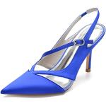 Sandali larghezza A eleganti blu numero 36 con tacco da 7cm a 9 cm traspiranti con cinturino per Donna 