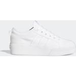 Sneakers bianche numero 38,5 in tessuto con stringhe platform per Donna adidas Nizza 