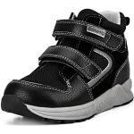 Sneakers larghezza E casual nere numero 26 in microfibra chiusura velcro per bambini 