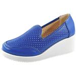 Sneakers larghezza E vintage blu numero 39 con stringhe traspiranti per l'estate platform per Donna 