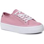 Sneakers rosa numero 40 di tela platform per Donna Tommy Hilfiger 