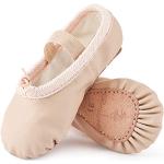 Scarpe larghezza E beige numero 33 di cotone con stringhe traspiranti da danza classica per bambini 