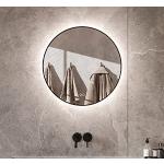 Relaxdays Specchio Decorativo a Forma di Sole, Set da 3, Rotondo, da Parete,  Cornice Plastica, Diametro 25 cm, Oro Nero