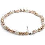 Schmuckwilli collana di perle conchiglia- multicolore donne collana da gusci reali 45cm 10mm mk10mm205-45