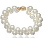 Schmuckwilli Tahiti 2-fila donna conchiglia Bracciali di Mallorca perle di perle vera conchiglia Bianca 20cm mb2027-20 (12mm)