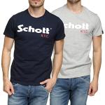 Schott Nyc Ts01Mclogo, T-shirt Uomo, Multicolore (Navy/Grey), L