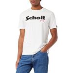 Schott Nyc Ts01Mclogo, T-shirt Uomo, Multicolore (Bianco Nero), XL