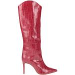 Scarpe invernali larghezza A rosse numero 37 in pelle di coccodrillo tinta unita tacco stiletto per Donna Schutz 