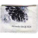Sciarpe avorio di cashmere con frange stampate Alexander McQueen 