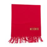 Sciarpe rosse di lana tinta unita con frange stampate per Donna Moschino 