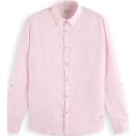 Camicie scontate rosa S di lino con manica lunga per Uomo Scotch & Soda 