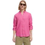 Camicie scontate rosa S di lino con manica lunga per Uomo Scotch & Soda 