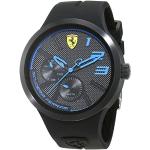 Orologi da polso cronografi al quarzo neri in acciaio inox di vetro minerale per Uomo con cinturino in silicone Formula 1 Scuderia Ferrari 