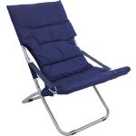 Chaise longue blu in acciaio pieghevoli da mare Milani Home 
