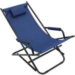 Chaise longue blu in acciaio pieghevoli da mare Milani Home 