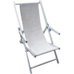 Chaise longue grigie in alluminio pieghevoli da mare Milani Home 
