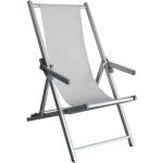 Chaise longue bianche in alluminio pieghevoli da mare Milani Home 
