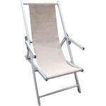 Chaise longue beige in alluminio pieghevoli da mare Milani Home 