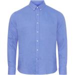 Camicie western blu XL di lino oeko-tex sostenibili per l'estate con manica lunga per Uomo Sea Ranch 