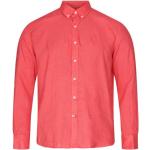 Camicie western rosse XL di lino oeko-tex sostenibili per l'estate con manica lunga per Uomo Sea Ranch 