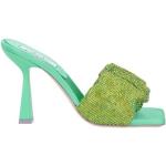 Sandali gioiello larghezza A scontati verdi numero 37 tinta unita tacco a rocchetto per Donna Sebastian 