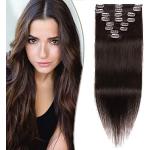 Extension marrone scuro naturali volumizzanti per capelli lisci con capelli veri 