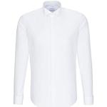 Camicie ricamate scontate eleganti bianche XS di cotone per Uomo Seidensticker 