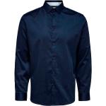 Camicie stretch scontate blu L di cotone Bio sostenibili per Uomo SELECTED 