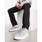 Selected Homme - Sneakers chunky grigie in camoscio-Grigio
