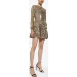 Abiti dorati XL di cotone con paillettes con scollo tondo corti manica lunga da sera per Donna Dolce&Gabbana Dolce 