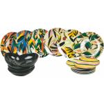 Servizi piatti scontati multicolore di porcellana 18 pezzi Villa d'Este 